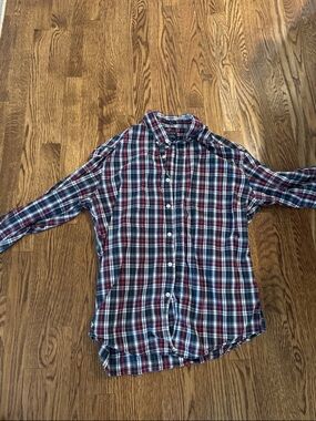 J crew Plaid Button-Up Shirt - Red Navy White